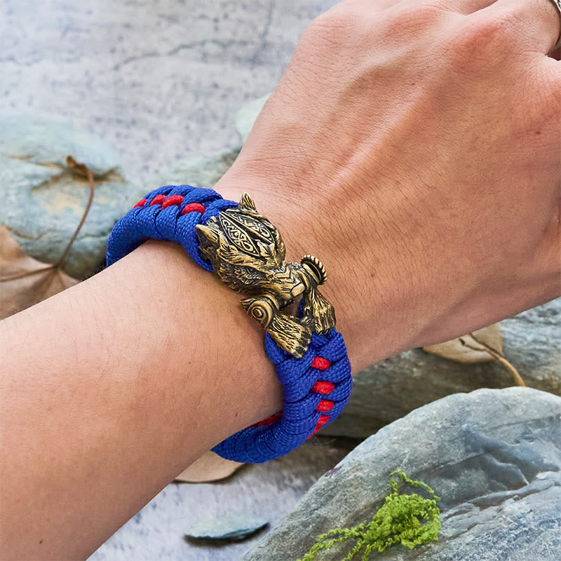 WorldNorse Viking Warrior Wolf Paracord Braided Bracelet - image 8