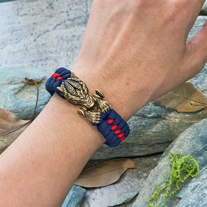 WorldNorse Viking Warrior Wolf Paracord Braided Bracelet - image 12