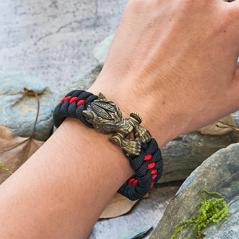 WorldNorse Viking Warrior Wolf Paracord Braided Bracelet - image 4
