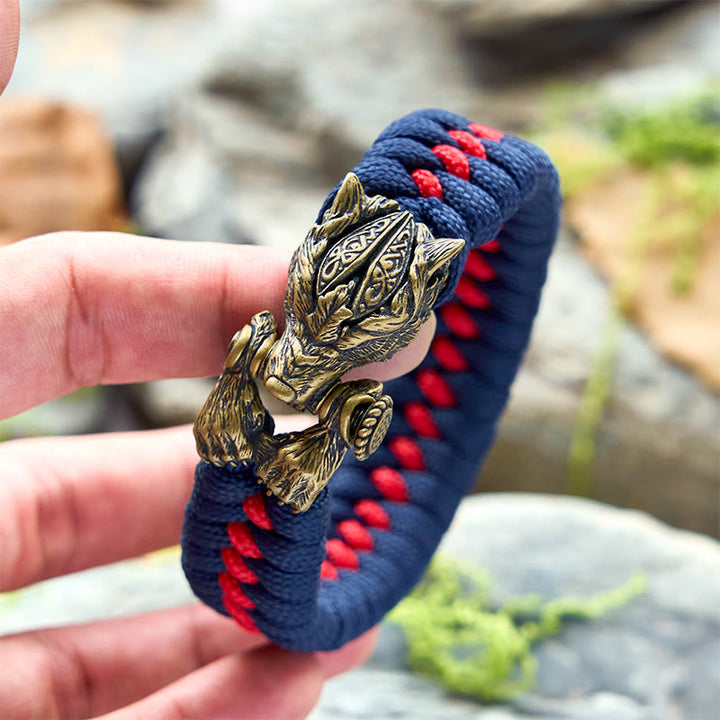 WorldNorse Viking Warrior Wolf Paracord Braided Bracelet - image 11