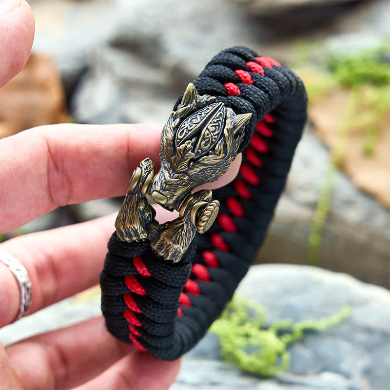 WorldNorse Viking Warrior Wolf Paracord Braided Bracelet - image 3