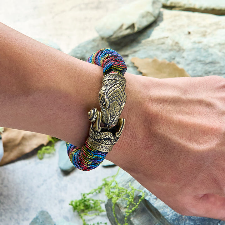 WorldNorse Viking Snake Clasp Paracord Braided Bracelet - image 11