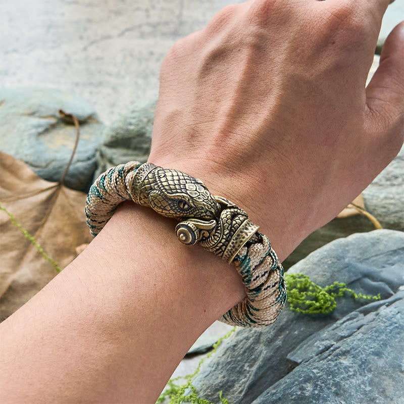 WorldNorse Viking Snake Clasp Paracord Braided Bracelet - image 4