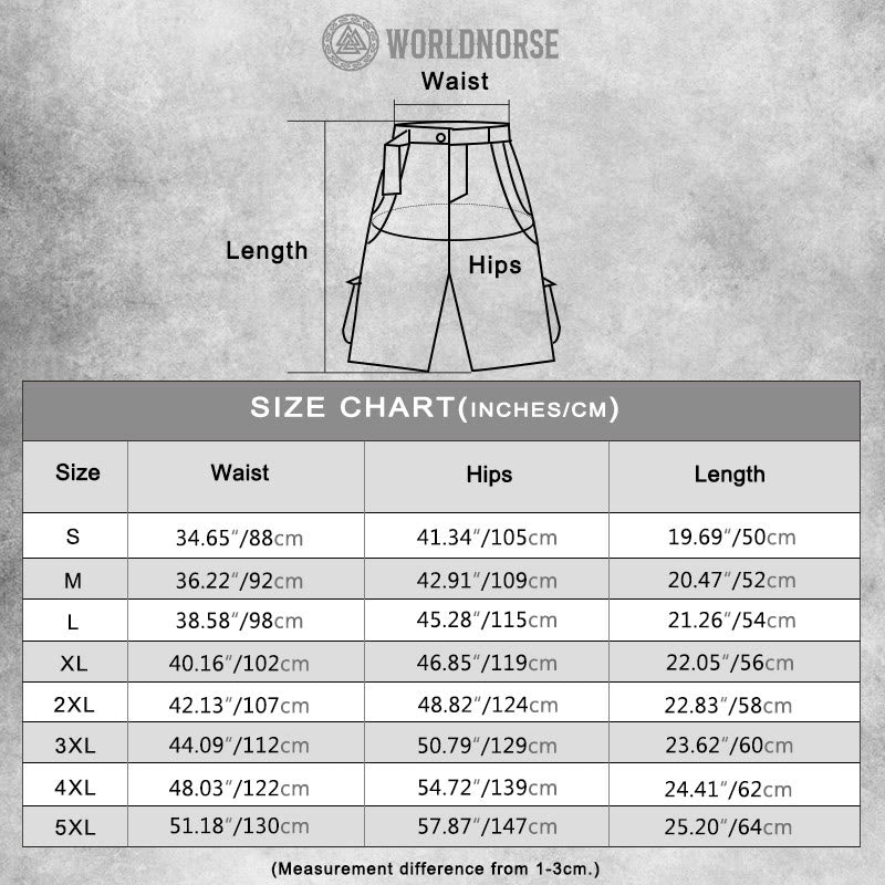 WorldNorse Vegvisir Mystic Rune Cargo Shorts - image 1