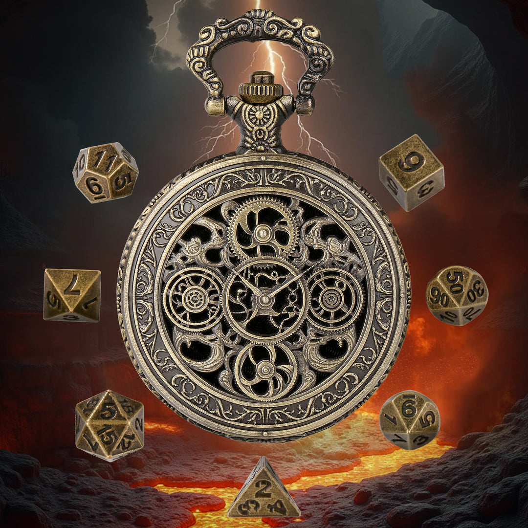 WorldNorse Punk Hollow Gears Mini Dice Set Waist Chain - image 1