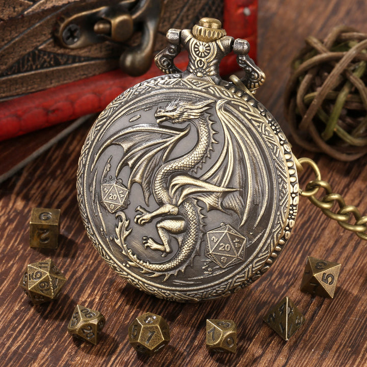 WorldNorse Dragon Pocket Watch Case Dice Set Waist Chain - image 3