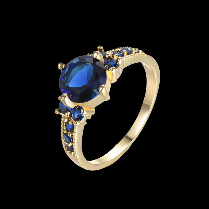 WorldNorse Midnight Blossom of Freyja Ring - Sapphire#Gold - UK Size T1/2（US 10） - image 18