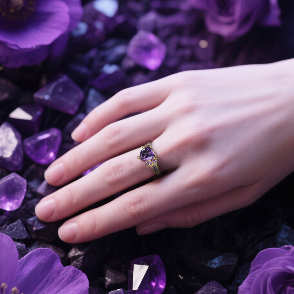 WorldNorse Midnight Blossom of Freyja Ring - image 1