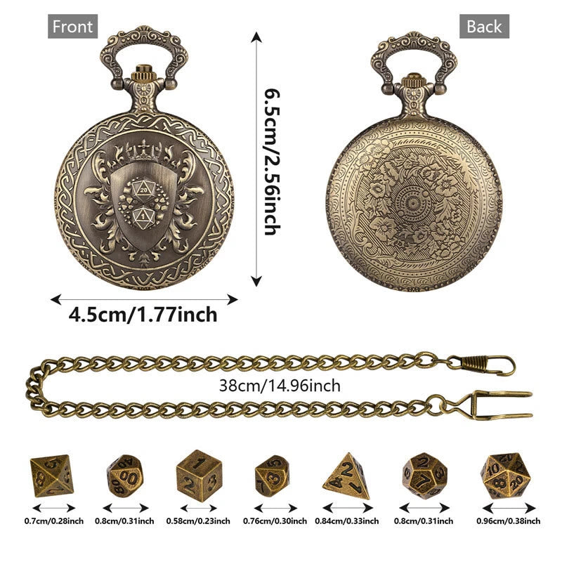 WorldNorse Vintage Shield Case Dice Set Waist Chain - image 4