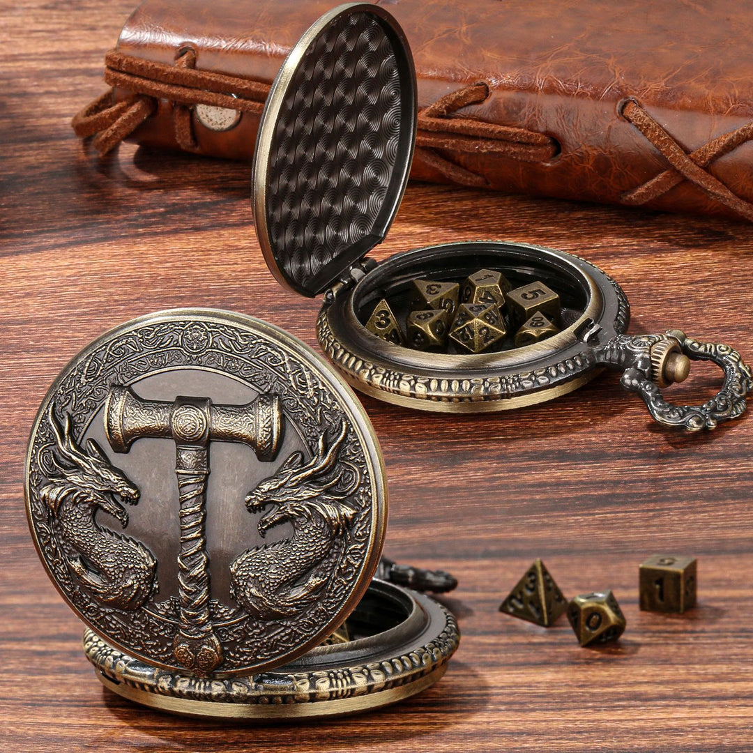 WorldNorse Hammer Double Dragons Dice Set Waist Chain - image 3