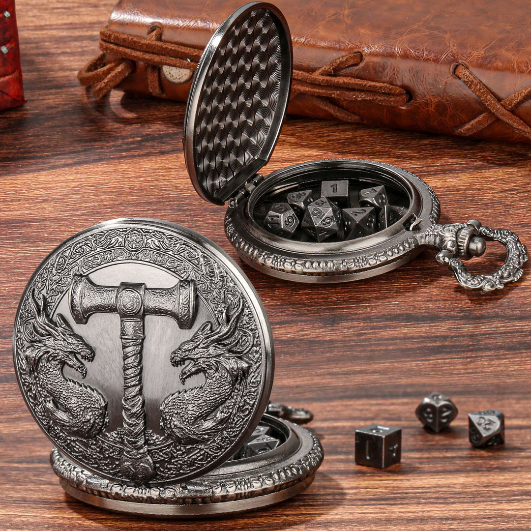 WorldNorse Hammer Double Dragons Dice Set Waist Chain - image 8