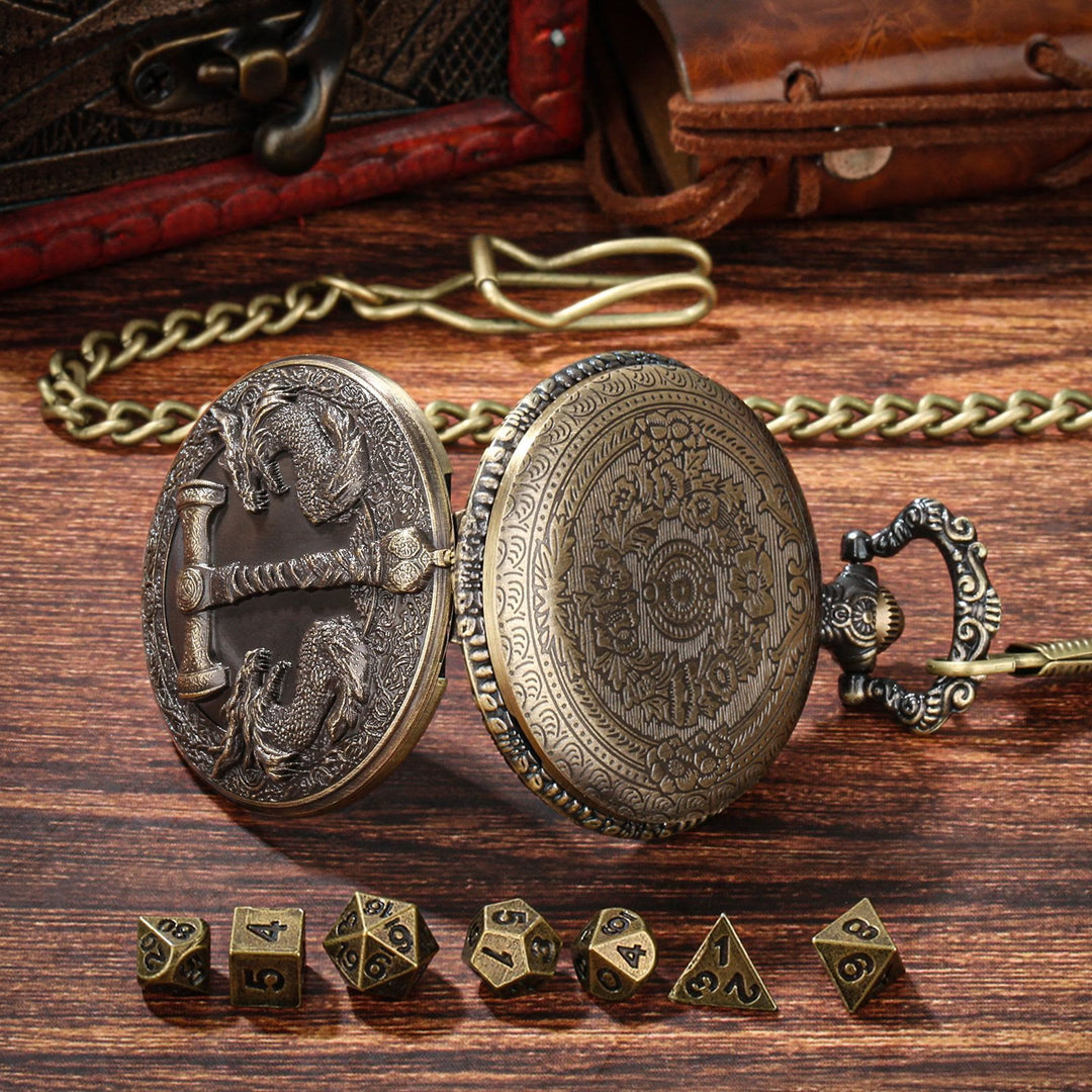 WorldNorse Hammer Double Dragons Dice Set Waist Chain - image 3