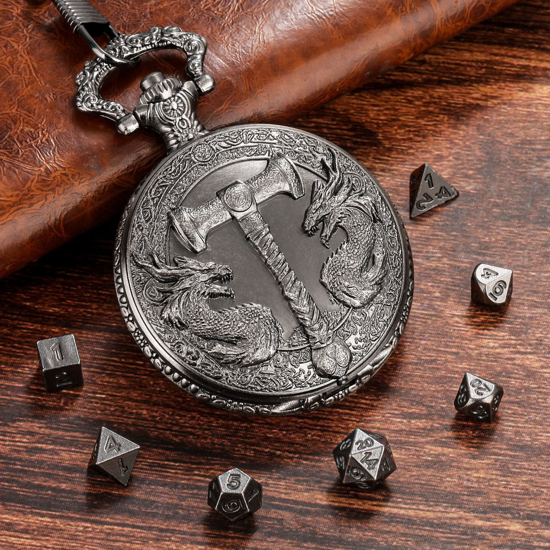 WorldNorse Hammer Double Dragons Dice Set Waist Chain - image 6