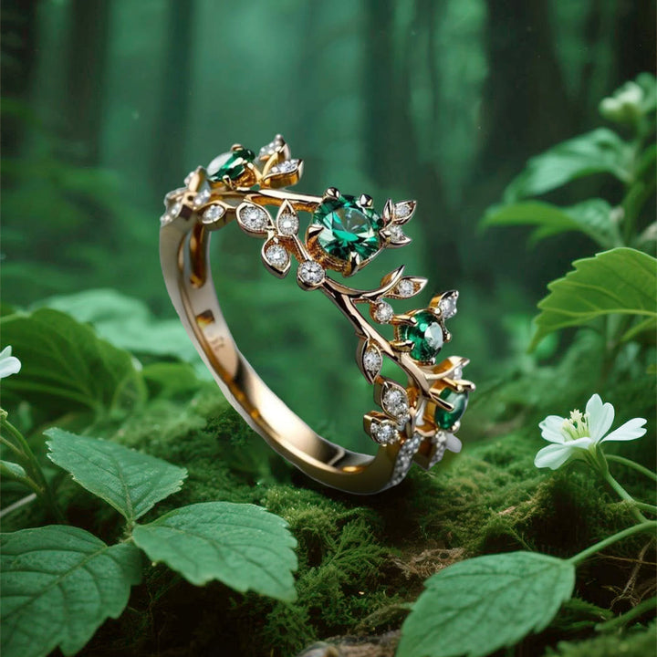 WorldNorse Emerald Blooming Grove Ring - UK Size T1/2 (US 10) - image 0