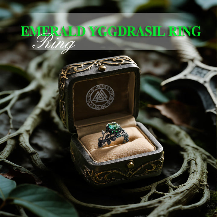 WorldNorse Emerald Yggdrasil Ring - image 2