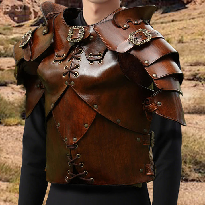 WorldNorse Medieval Rivets Lace Up Adjustable Buckles Chest Armor - image 7
