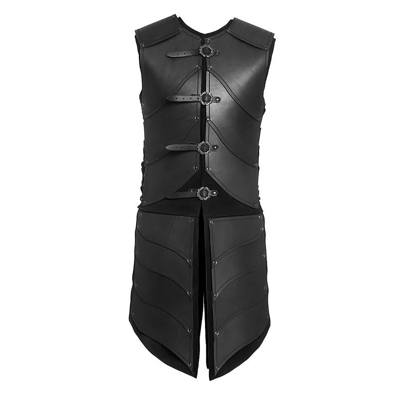 WorldNorse Gothic Elf Warrior Side Lace Up Chest Armor  - Black - image 1