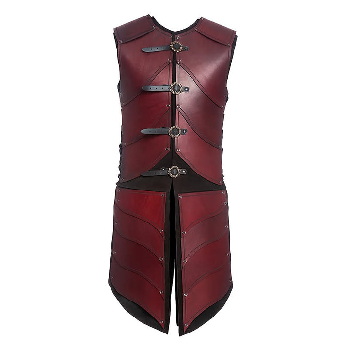 WorldNorse Gothic Elf Warrior Side Lace Up Chest Armor  - Red - image 0