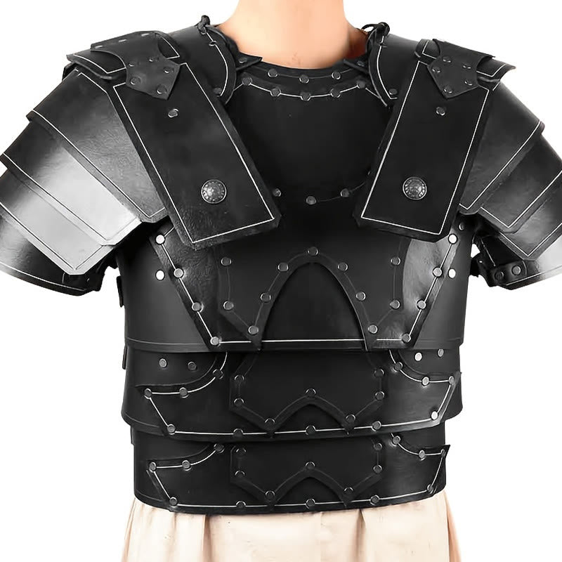 WorldNorse Viking Leather Paneled Design Chest Armor  - Black - image 5