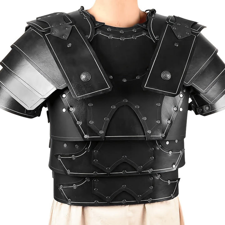 WorldNorse Viking Leather Paneled Design Chest Armor  - Black - image 5