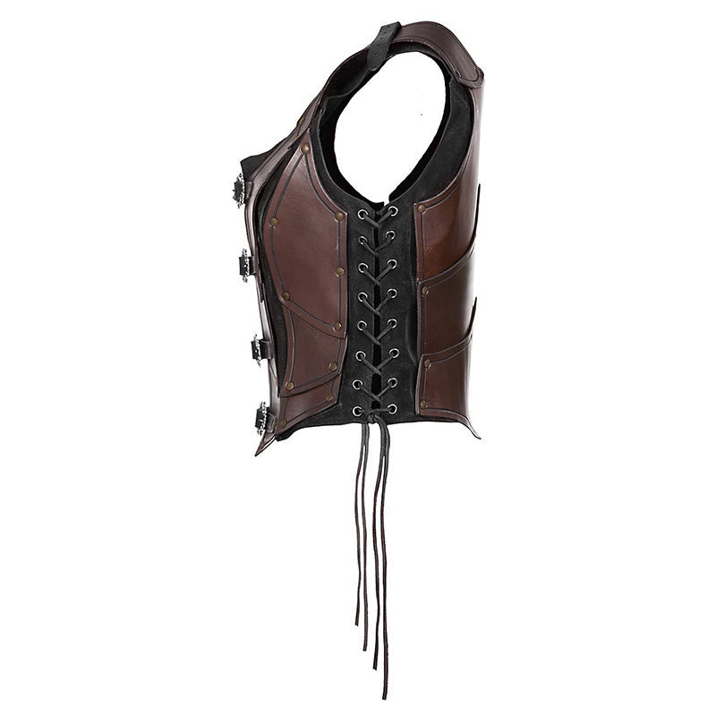 WorldNorse Women Retro Rivet Four Ring Buckles Chest Armor  - image 3