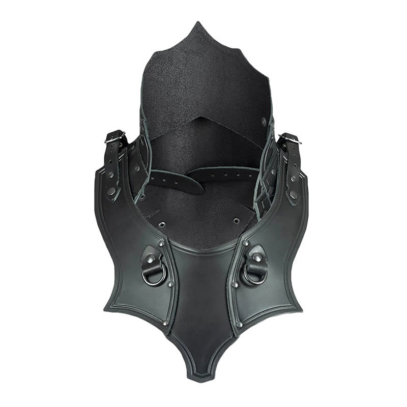 WorldNorse Viking Warrior Asymmetric Rivets Buckles Chest Armor  - Black - image 1