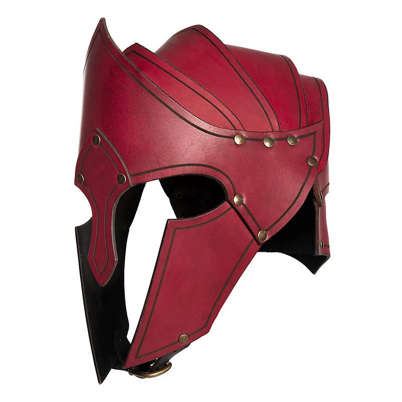 WorldNorse Medieval Renaissance Nordic Rider Helmet - Red - image 1