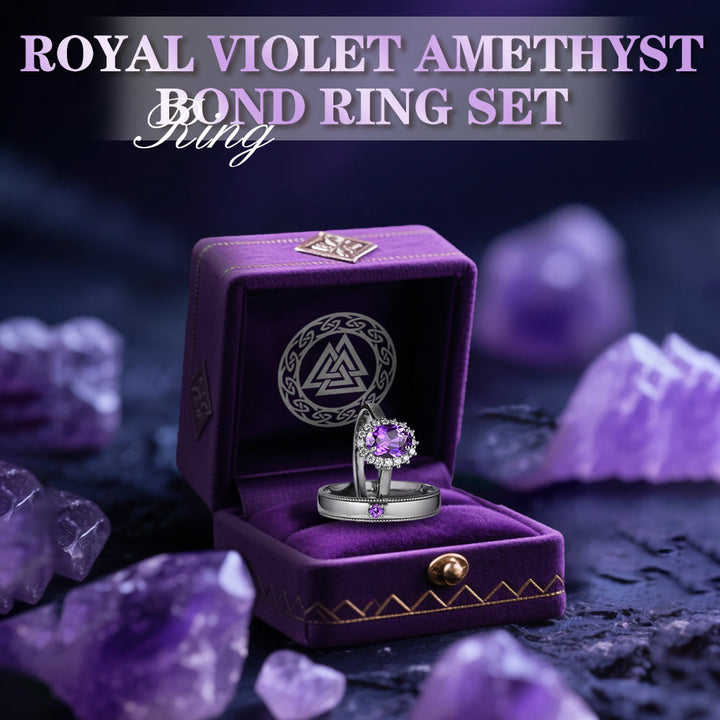 WorldNorse Royal Violet Amethyst Bond Ring Set - image 2