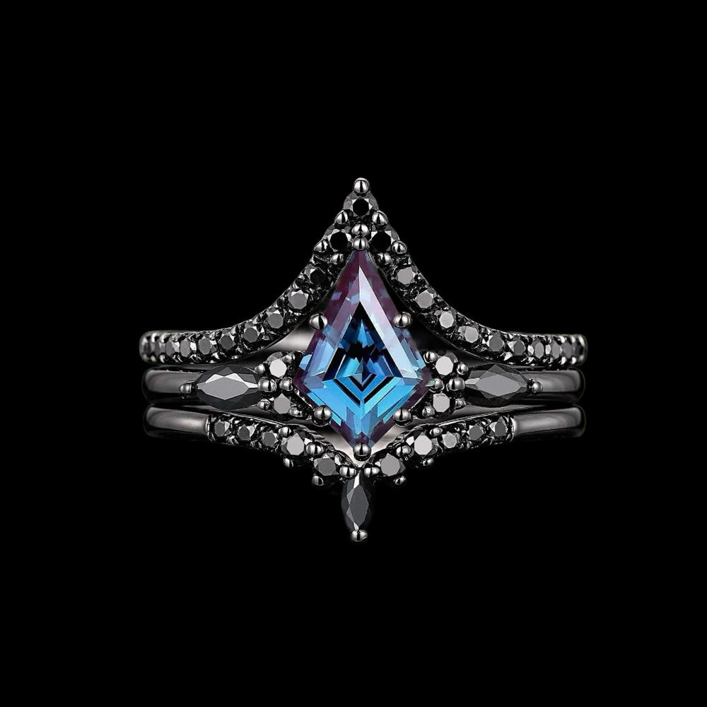 WorldNorse Black Twilight Crown Ring -  UK Size T1/2 (US 10) - image 0