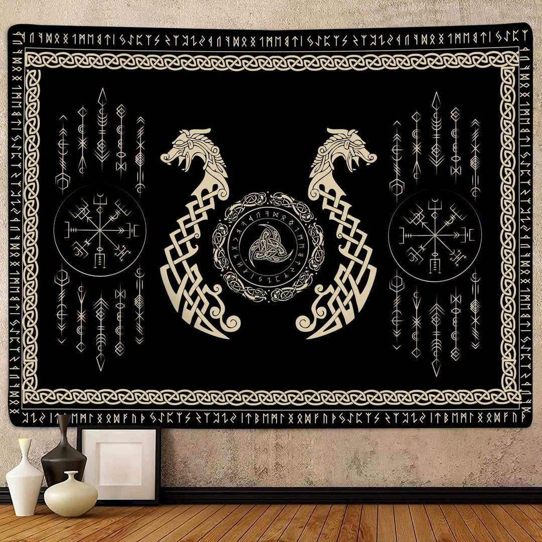 WorldNorse Norse Dragon Celtic Knot Triquetra Tapestry - image 1