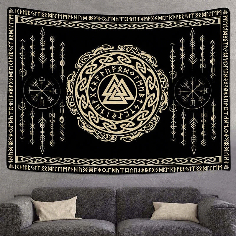 WorldNorse Valknut Celtic Knot Rune Tapestry - image 2