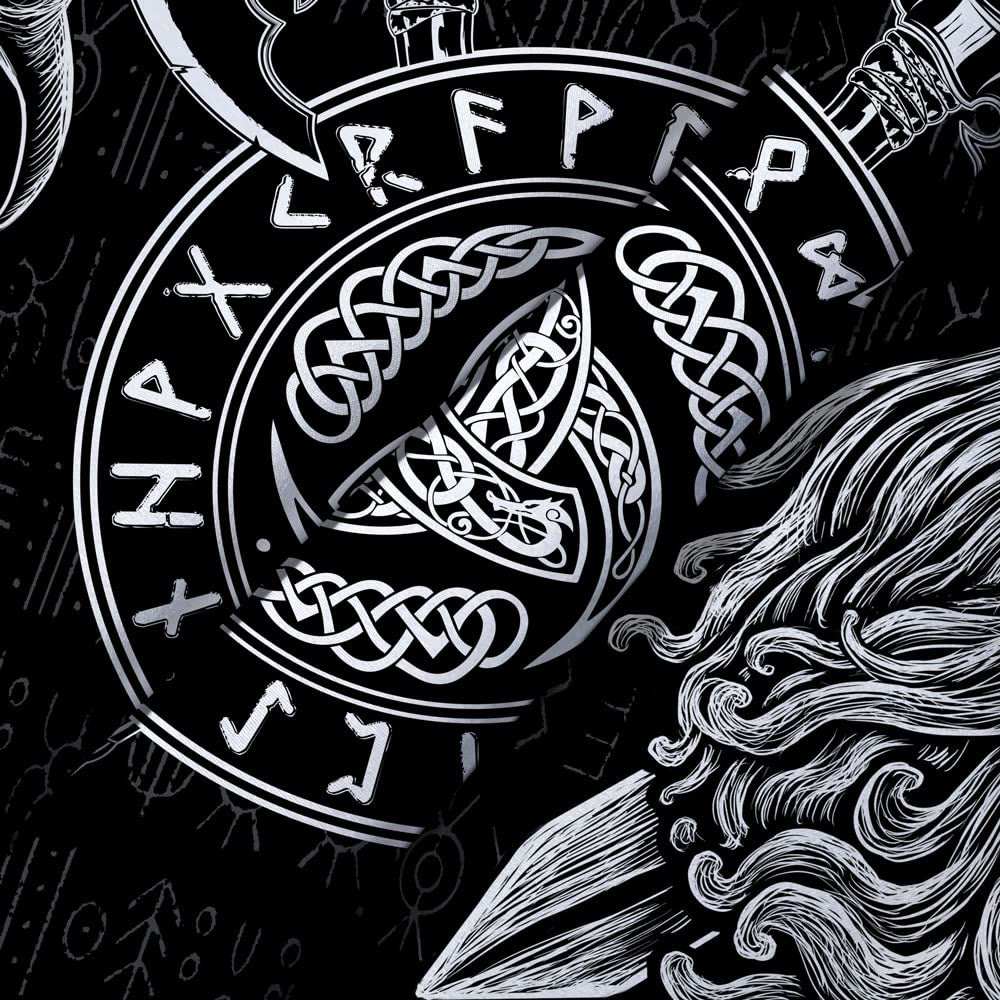 WorldNorse Viking Axe Raven Triple Horn Of Odin Tapestry - image 3