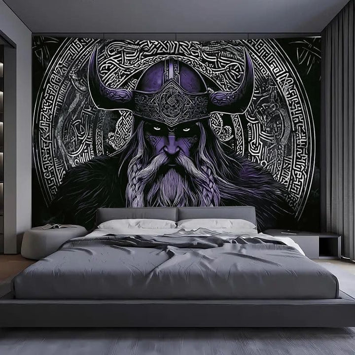 WorldNorse Legendary Odin Warrior Tribal Pattern Tapestry - image 2