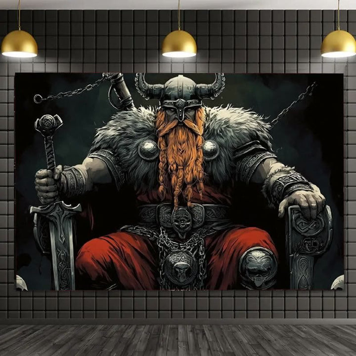 WorldNorse Armored Fighter Sword Accents Tapestry - image 4