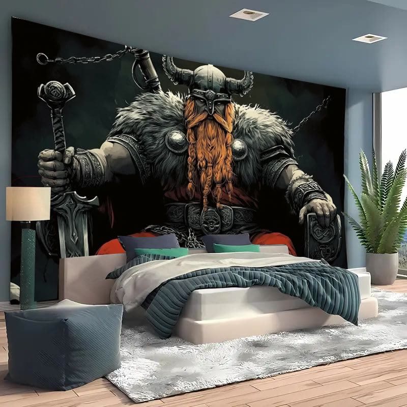 WorldNorse Armored Fighter Sword Accents Tapestry - image 1