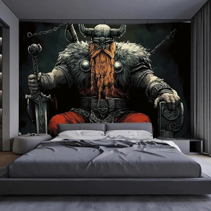 WorldNorse Armored Fighter Sword Accents Tapestry - image 2