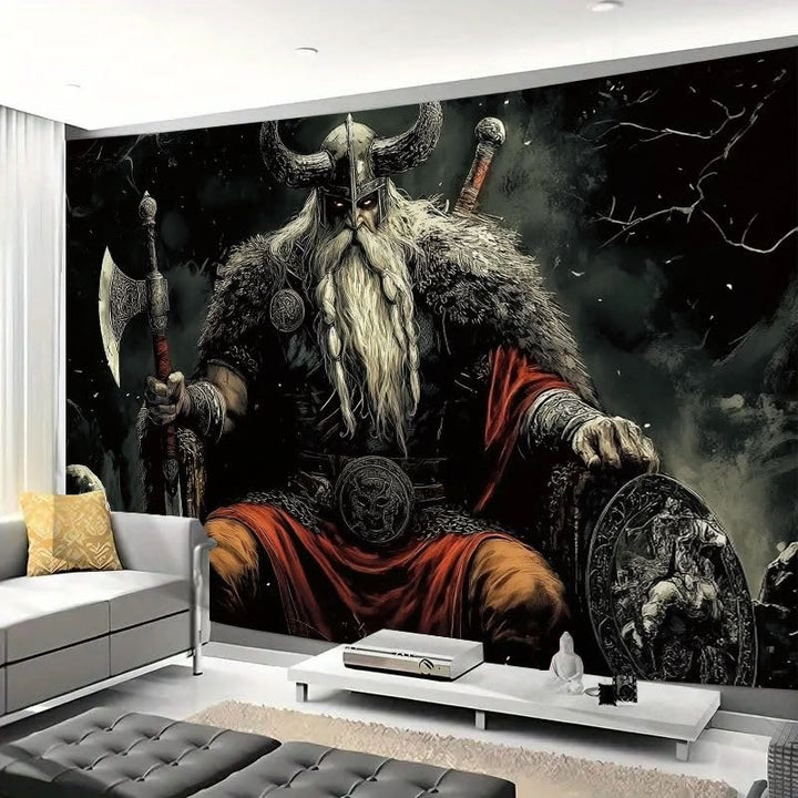 WorldNorse Norse Weapon Warrior Holding A Shield Tapestry - image 4