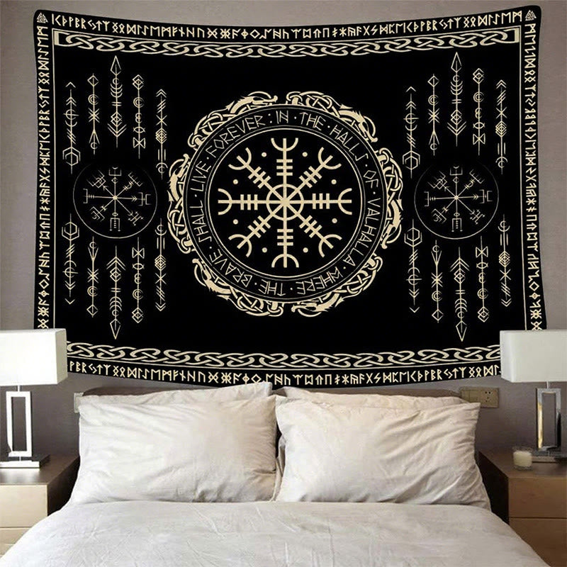 WorldNorse Viking Compass Helm Of Awe Tapestry - image 1