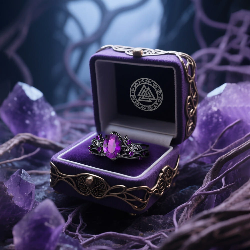 WorldNorse Midnight Amethyst Norse Vine Ring - image 4