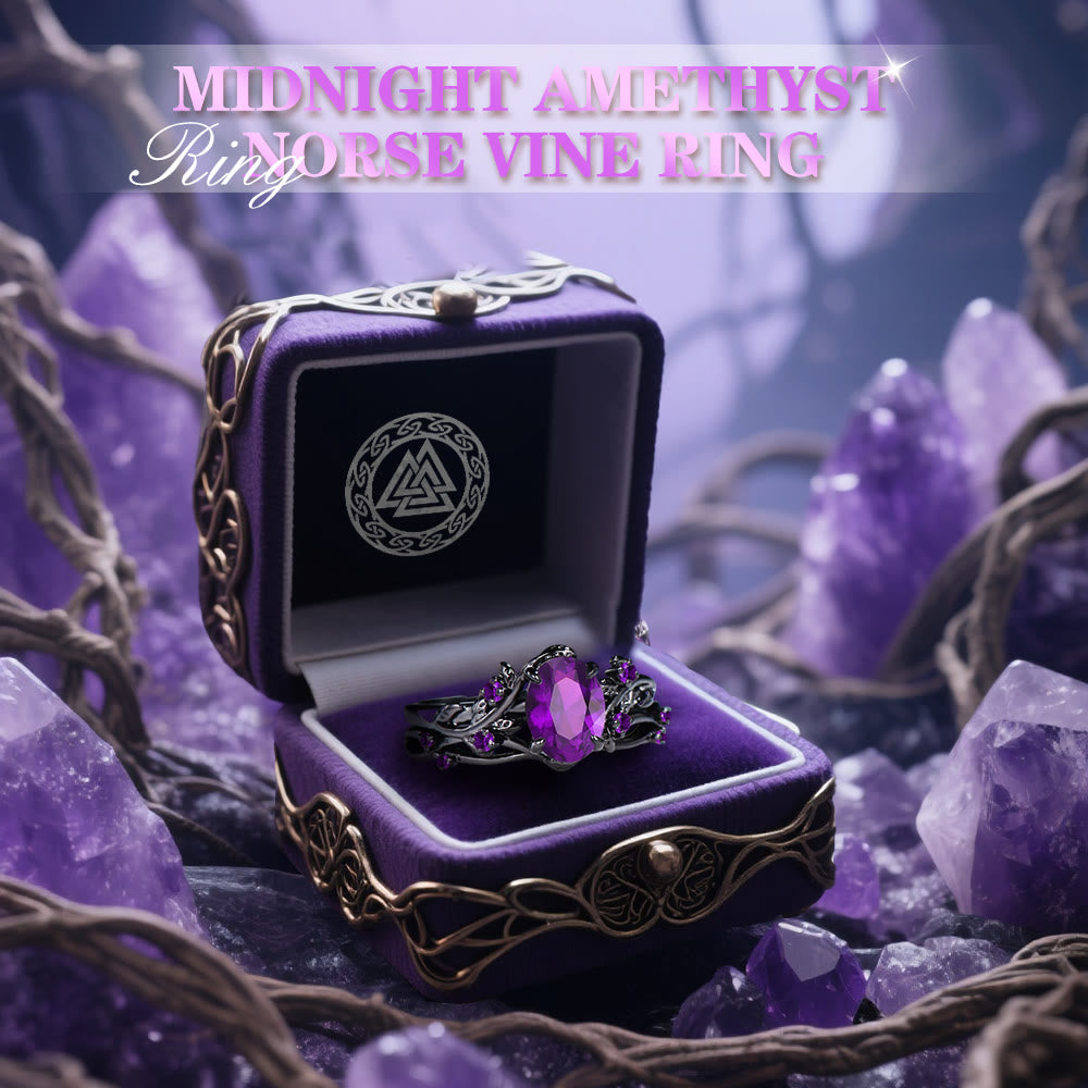 WorldNorse Midnight Amethyst Norse Vine Ring - image 2