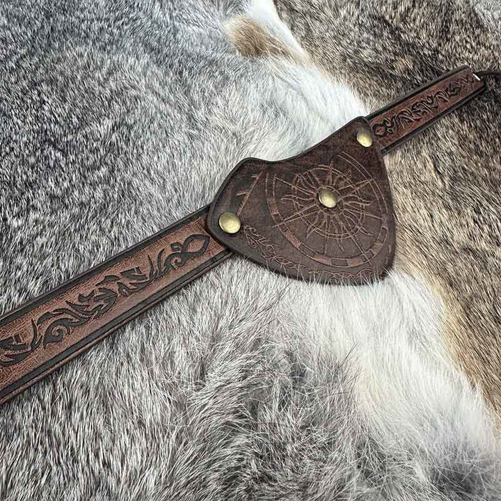 WorldNorse Viking Compass Embossed Leather Eye Patch - image 9