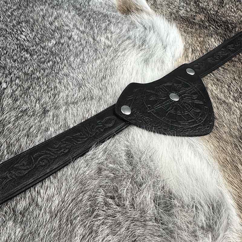 WorldNorse Viking Compass Embossed Leather Eye Patch - image 4
