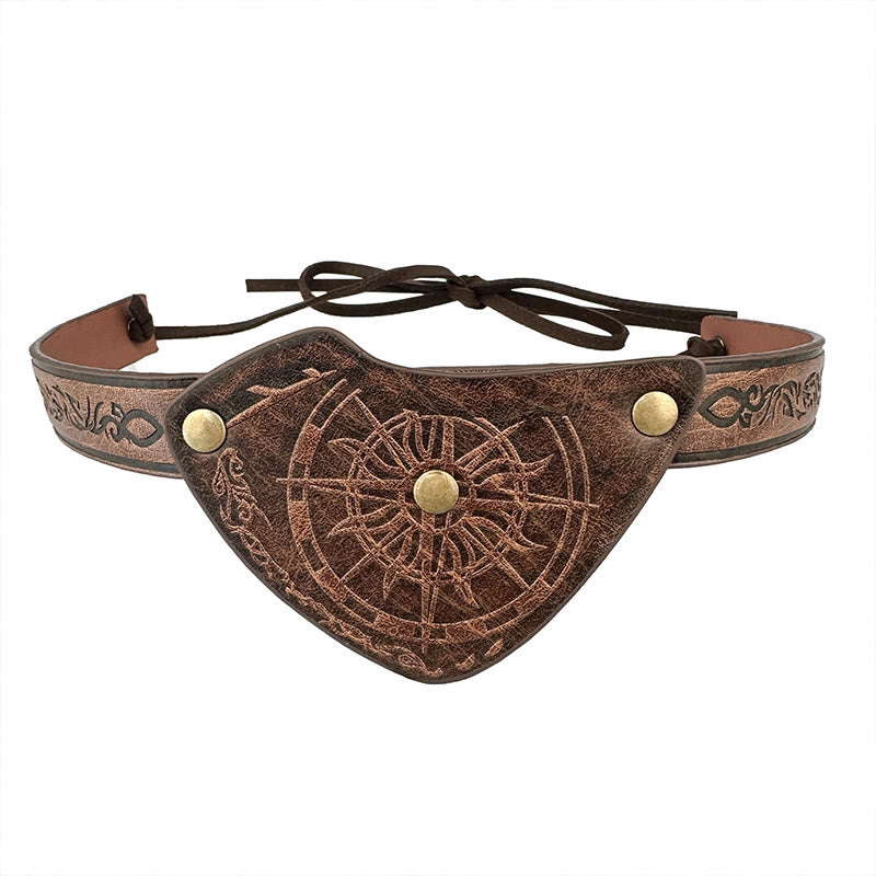 WorldNorse Viking Compass Embossed Leather Eye Patch - image 6