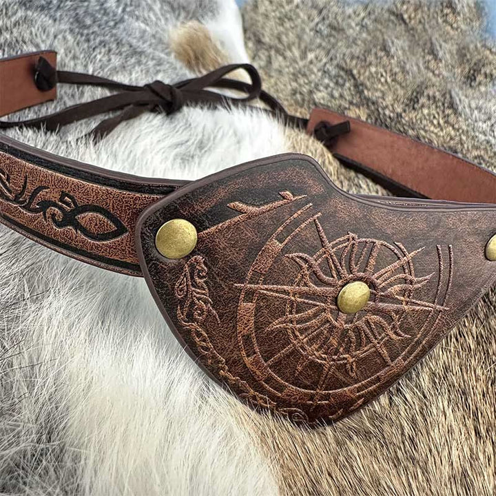 WorldNorse Viking Compass Embossed Leather Eye Patch - image 8