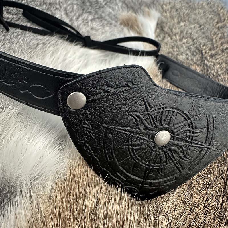 WorldNorse Viking Compass Embossed Leather Eye Patch - image 3