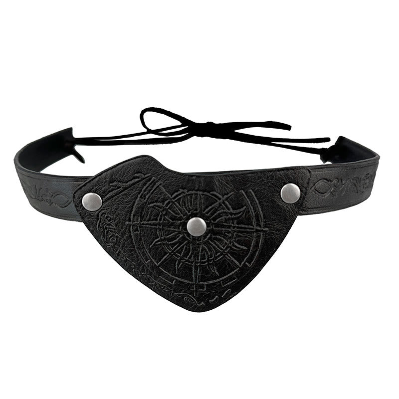 WorldNorse Viking Compass Embossed Leather Eye Patch - image 1