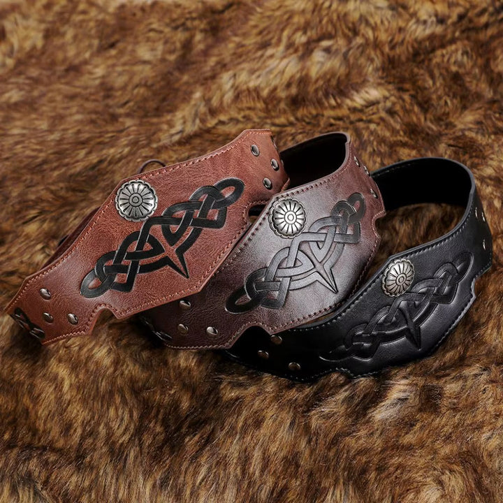 WorldNorse Medieval Renaissance Celtic Knot Leather Headband - image 0