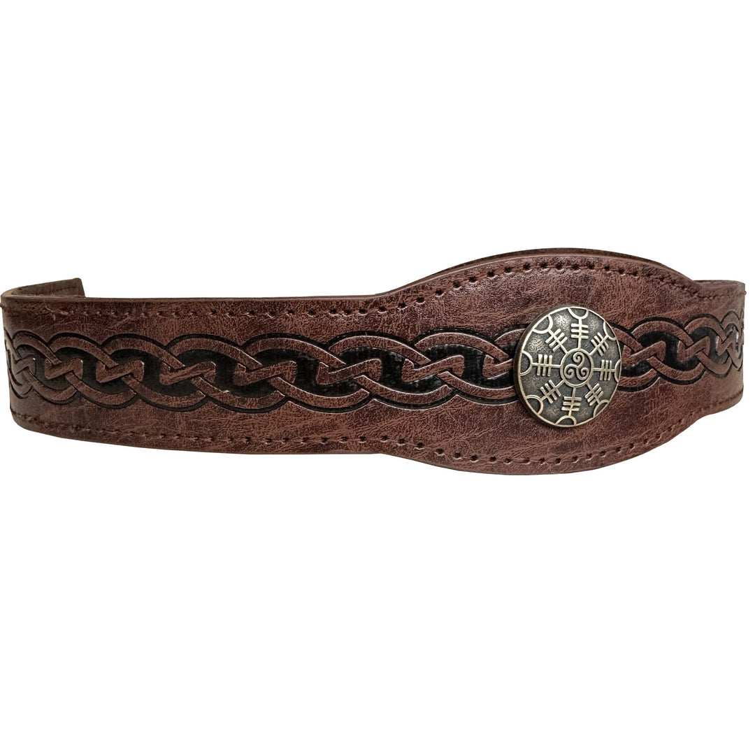 WorldNorse Retro Helm Of Awe Celtic Knot Headband - Circular - Dark Brown - image 4