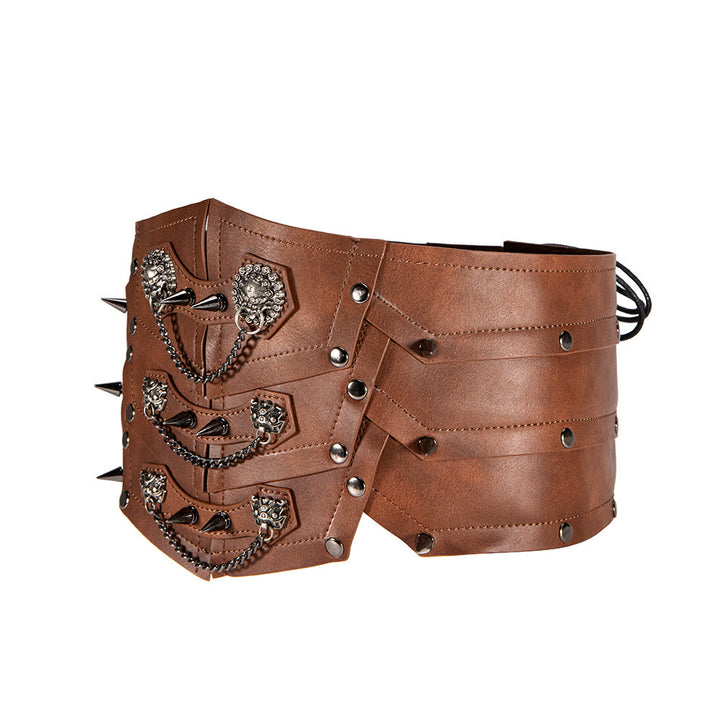 WorldNorse Women Dangling Chain Spike Lace Up Waistband - image 1