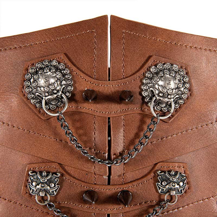 WorldNorse Women Dangling Chain Spike Lace Up Waistband - image 2